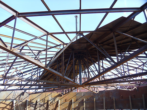 Fixed roof storage tanks from inside